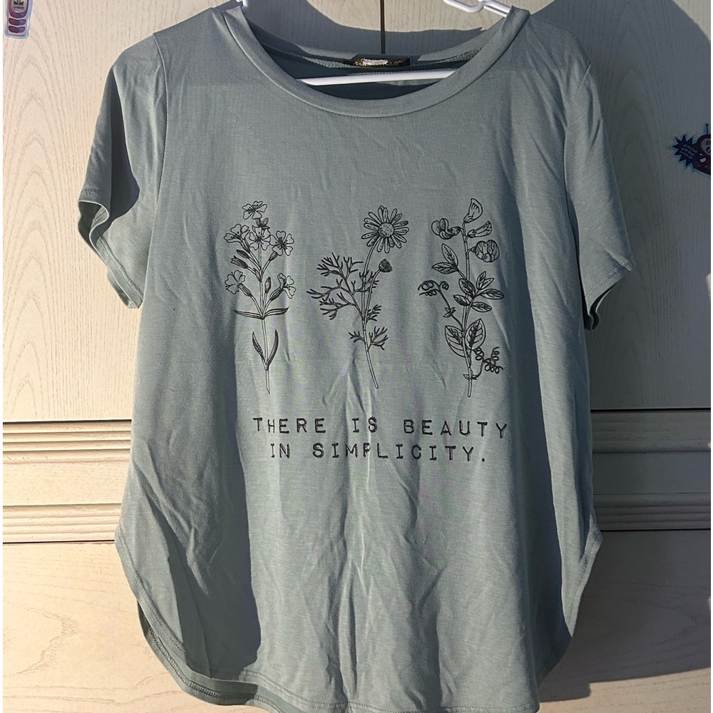 Minette • Blue Shirt w/ side slits